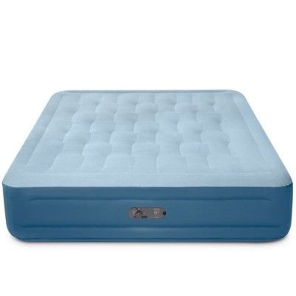 Intex -  Mid Rise Hexbeam 14" Electric Pump Queen Air Blue